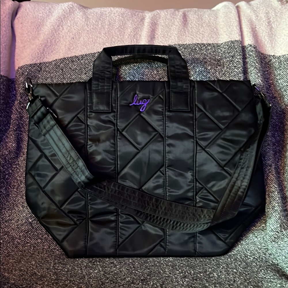 NWOT Lug Dory XL Black Quilted Tote Bag